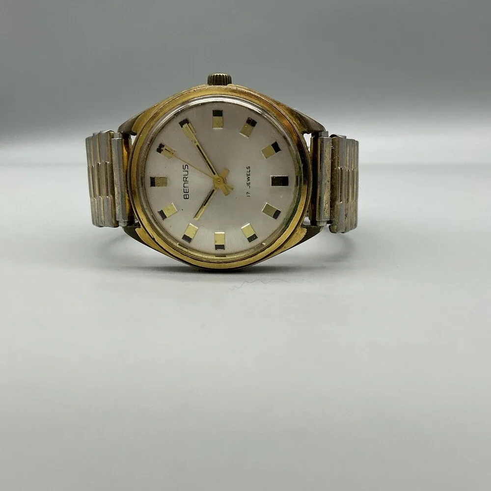 Vintage Benrus Mens Watch 35mm 1940's Manual Wind NON Wokring For Parts